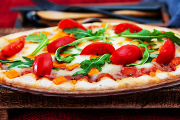 tasty pizza on a the table