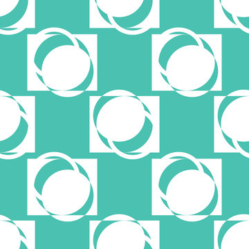 Geometric seamless pattern. Circles, square