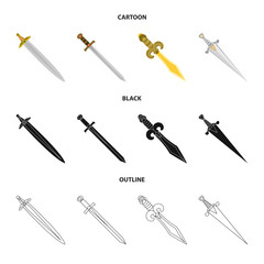 Isolated object of game  and armor  sign. Set of game  and blade  vector icon for stock.