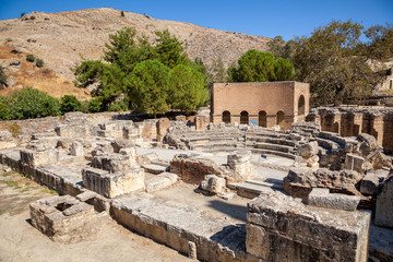 Odeon ruins, Gortyn archeological site, Island of Crete, Greece, Mediterranean