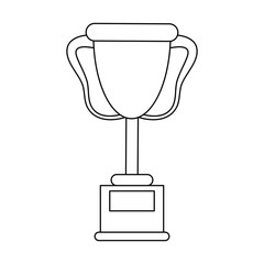Trophy cup championship in black and white