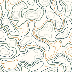 Abstract vector background with wavy lines. Topographic map design template. Line art banner.
