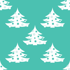 Christmas tree with toys seamless pattern