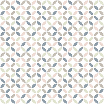 Fototapeta Geometric seamless pattern in pastel colors. Mid century design. Vector wallpaper.