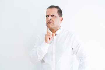 Middle age man thinking clueless about a question