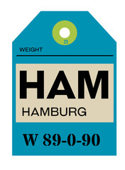 Hamburg airport luggage tag