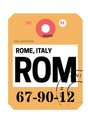rome airport luggage tag