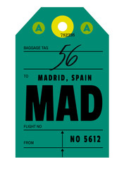 madrid airport luggage tag