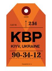 kiev airport luggage tag