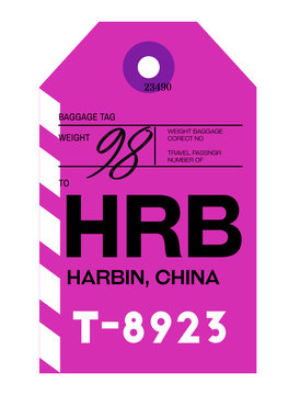 Harbin airport luggage tag