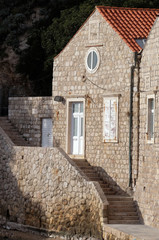 Fototapeta na wymiar House in old port Kolorina, Dubrovnik, Croatia 