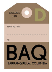 Barranquilla airport luggage tag