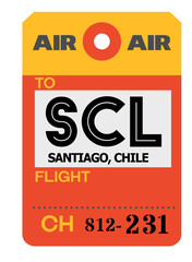 Santiago airport luggage tag