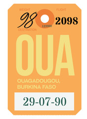 Fototapeta premium Ouagadougou airport luggage tag
