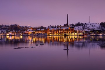 Silhuett av Sodermalm a part of Stockholm - Sweden