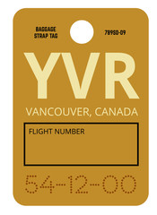 Vancouver airport luggage tag