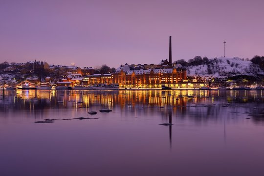 Silhuett av Sodermalm a part of Stockholm - Sweden