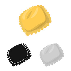 Isolated object of manti  and Asia icon. Set of manti  and meat stock vector illustration.