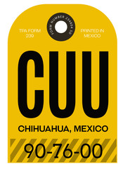 Chihuahua airport luggage tag