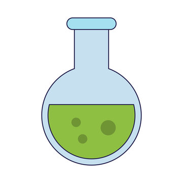 Chemistry flask symbol isolated blue lines