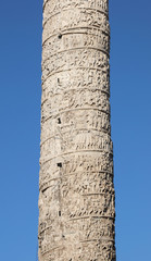 detail of Column of Marcus Aurelius in Rome Italy