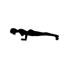 Push-up exercise workout silhouette