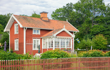 Swedish housing, old house with lovely garden