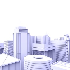 City skyscrapers top view .Big cities cityscapes and buildings .3D rendering - Illustration