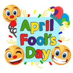 Smileys are smiling and showing tongue with a sign next to the text.