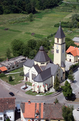Fototapeta na wymiar Parish church of the Holy Trinity in Krasic, Croatia 