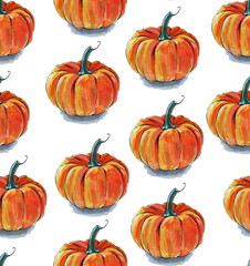 set of pumpkins isolated on white background fabric