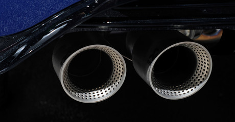 exhaust tips of a sportcar