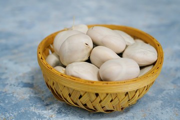 Raw Jackfruit seeds, selective focus