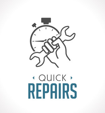 Repairs icon - hand with wrench concept © Black Jack