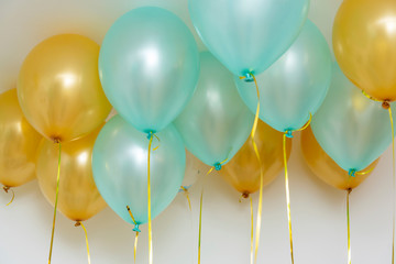 balloons blue and gold color