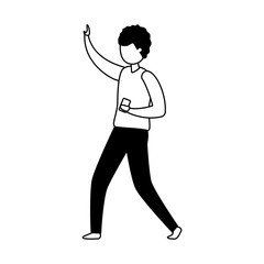 man with smartphone avatar character