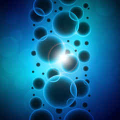 Blue round bubbles of water. Abstract background. Eps10 vector illustration.