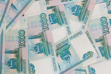 Money. 1000 russian rubles bills (background)