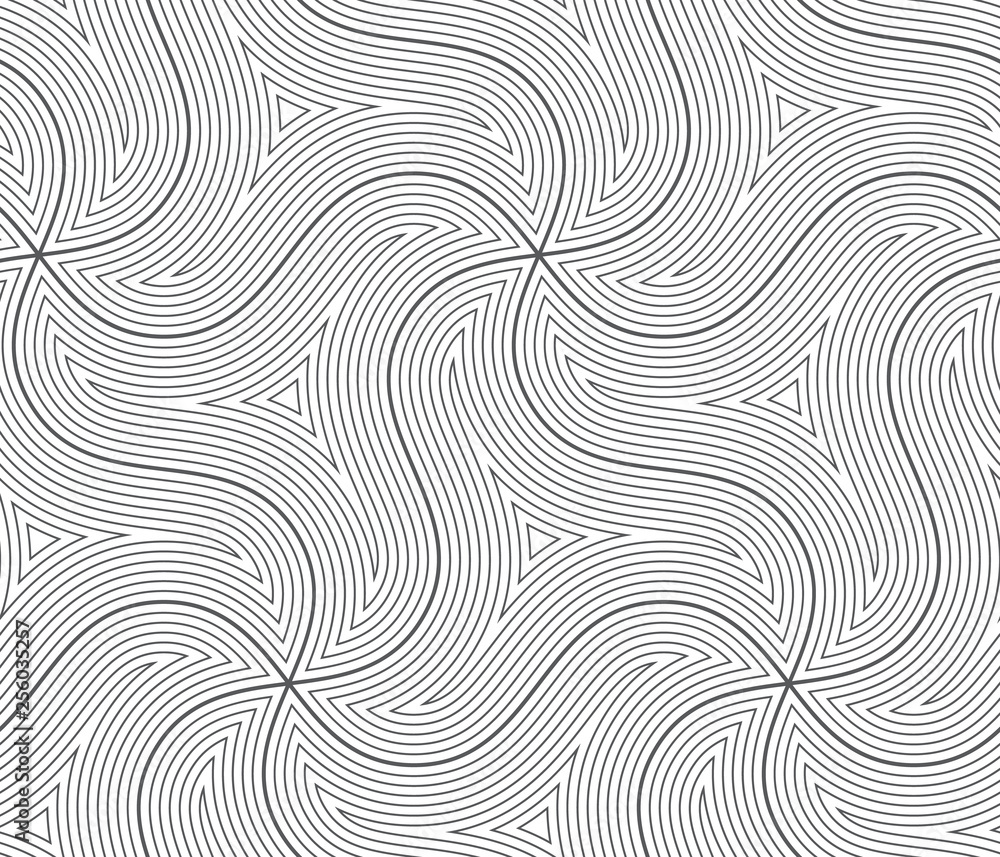Poster seamless pattern with rotating figures. optical illusion of movement of forms in space.