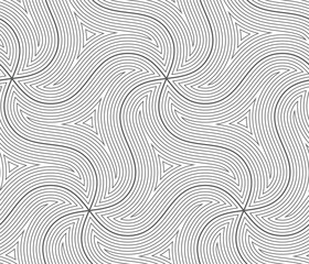 Seamless pattern with rotating figures. Optical illusion of movement of forms in space.