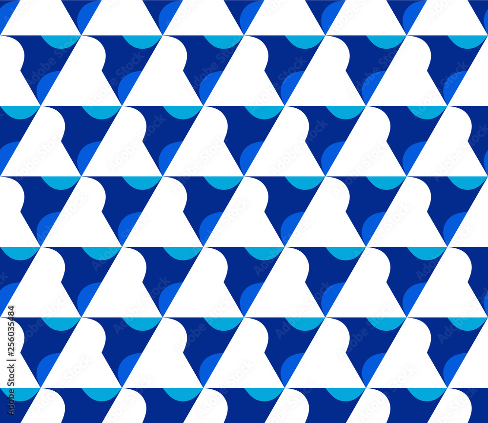 Poster seamless pattern with rotating figures. optical illusion of movement of forms in space.