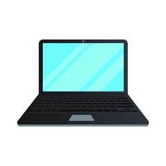 Flat icon illustration of laptop isolated on white background
