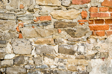 Texture of stone wall. Old castle stone wall texture background. Antique brick texture