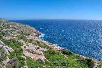 Fototapeta na wymiar Maltese coastal landscape, Qrendi, Malta