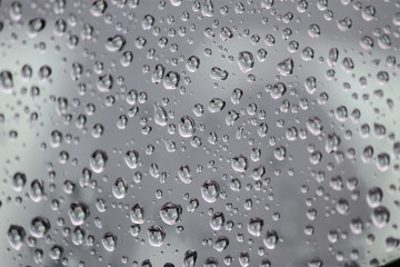 drops of rain on the glass