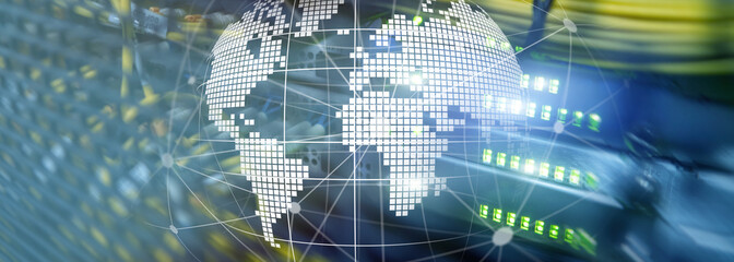 3D Earth as telecommunication and internet technology concept.