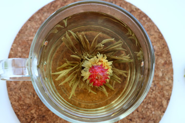 cup of tea with flowers