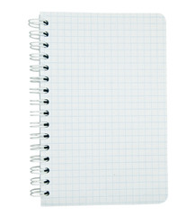 Blank sheet of a notebook (squared), isolated on white background