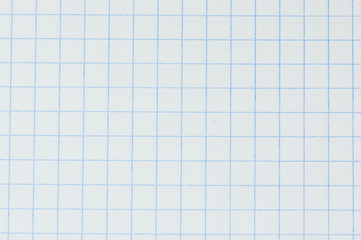 Blank paper sheet of a notebook. Grid. White. Background