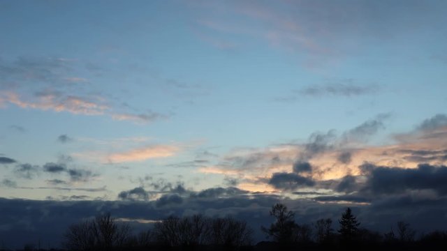 Evening sky in timelapse